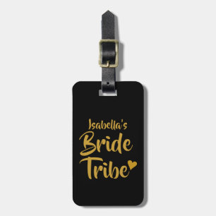 Etiqueta De Bagagem Noiva Personalizada Tribo Coração Dourado