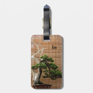 Etiqueta De Bagagem Nome da Foto da Árvore Chinesa Juniper Bonsai