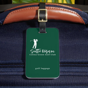 Etiqueta De Bagagem Nome de Golfistas Personalizado Verde