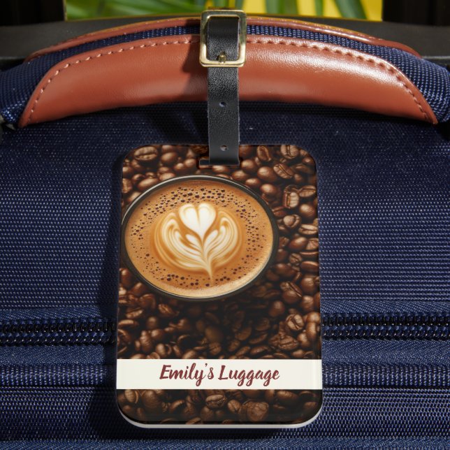 Etiqueta De Bagagem Nome de quebra de café (Frente Insitu 2)