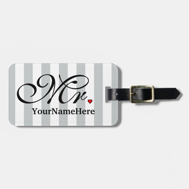 Etiqueta De Bagagem Nome do grupo Sr. Husband Clique para Personalizar (Frente Horizontal)