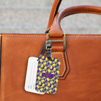 Etiqueta De Bagagem Nome do modelo de limão amarelo púrpura Bagagem