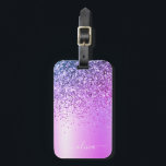 Etiqueta De Bagagem Nome do Monograma de Metal com Glitter Puro<br><div class="desc">Folha fina Roxa Folha Metálica Espumante Metálico Esmagada Monograma Nome e Marca Inicial ou Bagagem. Isto faz o doce e perfeito aniversário de 16 anos,  casamento,  chá de panela,  aniversário,  chá de fraldas ou festa de solteira presente para alguém que ama luxo de luxo e estilos quíticos.</div>