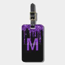 Nome do Monograma do Glitter de Coleta de Púrpura 