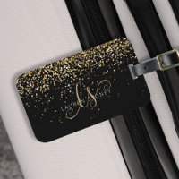 Nome do Monograma do Glitter Dourado