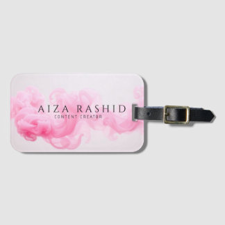Etiqueta De Bagagem Nome do Monograma Personalizado do Mapa Pink do Vi