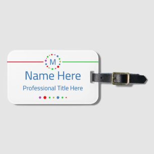 Etiqueta De Bagagem Nome do Monograma Personalizado Título Colorido El