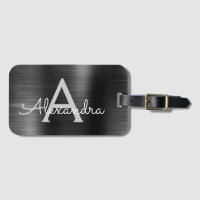 Nome do monograma preto escovado e inicial