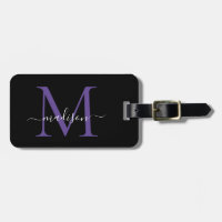 Nome do Script do Violeta Roxo Preto Monograma Na