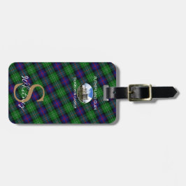 Etiqueta De Bagagem Nome do Script Monograma Dourado de Clã Sutherland