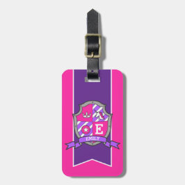 Etiqueta De Bagagem Nome e endereço personalizados da crista Unicorn
