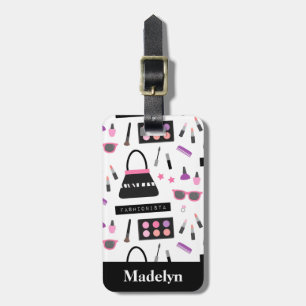 Etiqueta de Bagagem Nome Meninas Maquiagem Fashion