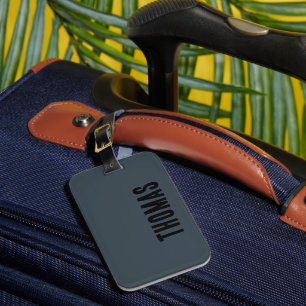 Etiqueta De Bagagem Nome Mínimo Personalizado da Cinza de Carvão