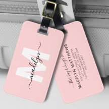 Nome Monograma Moderno Personalizado Rosa Feminino