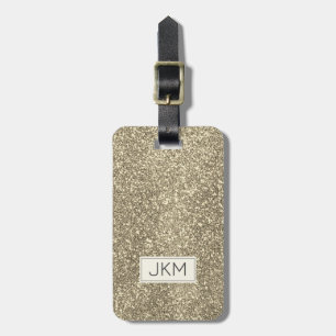 Etiqueta De Bagagem Nome monogramado simples moderno e elegante com br