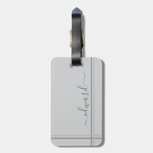Etiqueta De Bagagem Nome Personalizado da Cinza Leve