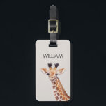 Etiqueta De Bagagem Nome Personalizado da Girafa de Bebê Cuja Cobra<br><div class="desc">ilustração de girafa de bebê bonitinha nome personalizado etiqueta de bagagem</div>