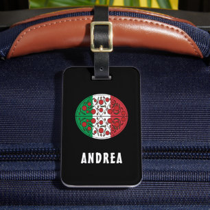 Etiqueta De Bagagem Nome Personalizado Divertido Itália Bandeira Itali