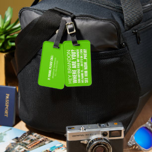 Etiqueta De Bagagem Nome Personalizado Divertido Onde Você Está
