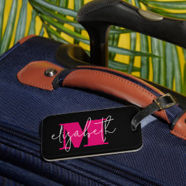Etiqueta De Bagagem Nome Personalizado do Monograma Moderno
