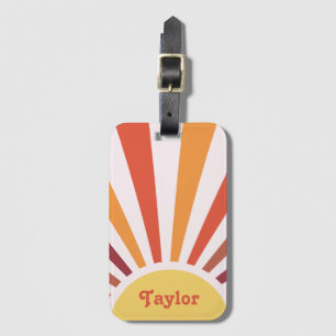 Etiqueta De Bagagem Nome Personalizado dos Raios Sun Ultrassados Retro
