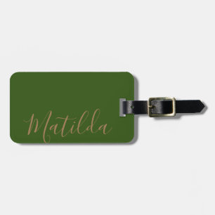 Etiqueta De Bagagem Nome Personalizado Dourado de cor simples e sólid