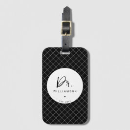 Etiqueta De Bagagem Nome Personalizado Dr. Mínimalista Doutorado