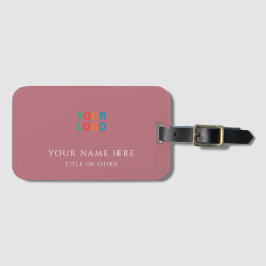 Etiqueta De Bagagem Nome Personalizado e Logotipo em Dourado Rosa