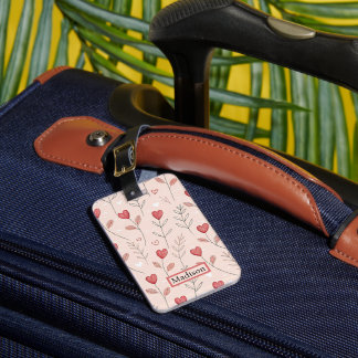 Etiqueta De Bagagem Nome Personalizado Floral