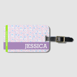 Etiqueta De Bagagem Nome Personalizado Floral