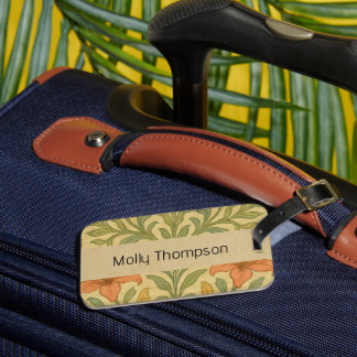 Etiqueta De Bagagem Nome personalizado floral retrô rústico William Mo