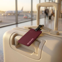 Nome Personalizado Minimalista Elegante Burgundy &