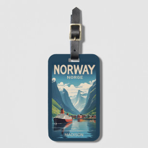 Etiqueta De Bagagem Nome Personalizado Noruega