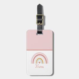 Etiqueta De Bagagem Nome personalizado Pink Rainbow