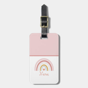 Etiqueta De Bagagem Nome personalizado Pink Rainbow