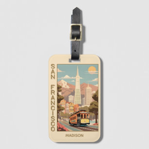 Etiqueta De Bagagem Nome Personalizado Retro São Francisco