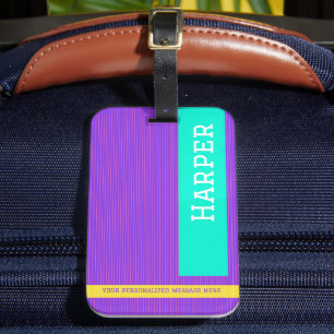 Etiqueta De Bagagem Nome Personalizado Roxo da Tendência