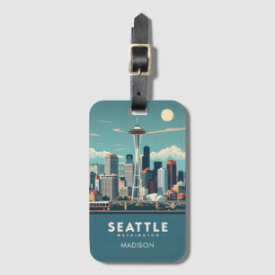 Etiqueta De Bagagem Nome Personalizado Seattle Washington