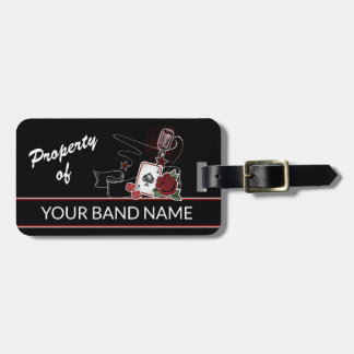 Etiqueta De Bagagem Nome Personalizado Tatuagem de Banda Rockabilly Ro