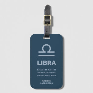 Etiqueta De Bagagem Nome Personalizado / Texto Símbolo Zodíaco Libra