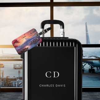 Etiqueta De Bagagem nome personalizado tokyo paisagem japonesa mt.fuji