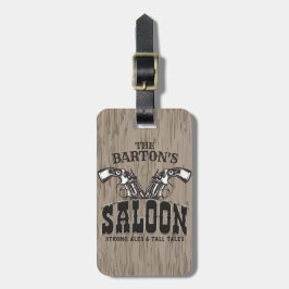 Etiqueta De Bagagem Nome personalizado Wild West Gun Revolver Saloon