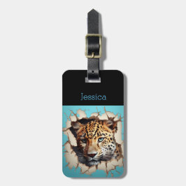 Etiqueta De Bagagem Nome Personalizável do Leopardo do Modem