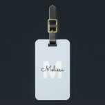 Etiqueta De Bagagem Nome Simples do Script de Manuscrito de Monograma<br><div class="desc">Monograma moderno combinado com caligrafia.</div>