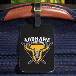 Etiqueta De Bagagem NOMES ADD Caçador de Elk Caveira Grandes Caçadores