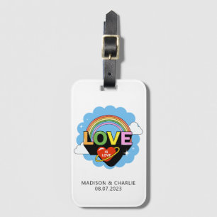 Etiqueta De Bagagem Nomes personalizados / Texto "Amor é Amor"