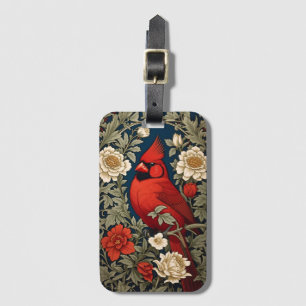 Etiqueta De Bagagem Norte Cardeal Floral William Morris Inspirado