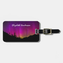 Etiqueta De Bagagem Norte Luzes Aurora Borealis StarNight Sky