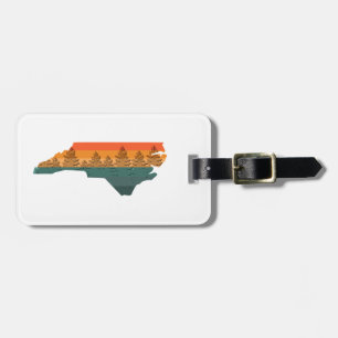 Etiqueta De Bagagem North Carolina Tree Silhouette