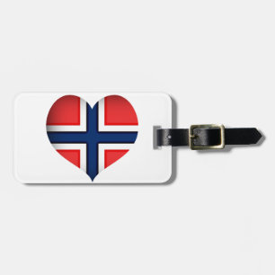 Etiqueta De Bagagem Norway Flag Heart